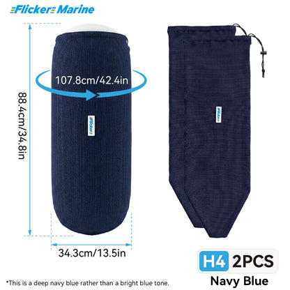 HTM Acrylic Boat Fender Cover, Marine Fender Protector Sleeve, 3 Sizes, 1/2/4 Pack